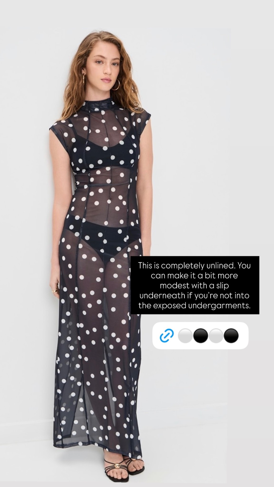 This is completely unlined. You can make it a bit more modest with a slip underneath if you’re not into the exposed undergarments.