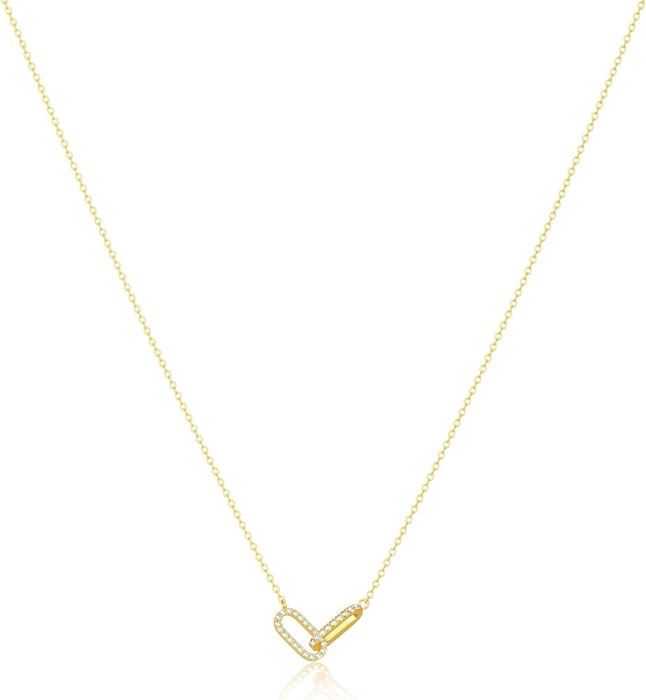 Freekiss Gold Pendant Necklace for Women, Dainty Diamond Necklaces for Women Simple 14K Gold Plat... | Amazon (US)