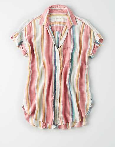 AE Striped Button Down Shirt | American Eagle Outfitters (US & CA)