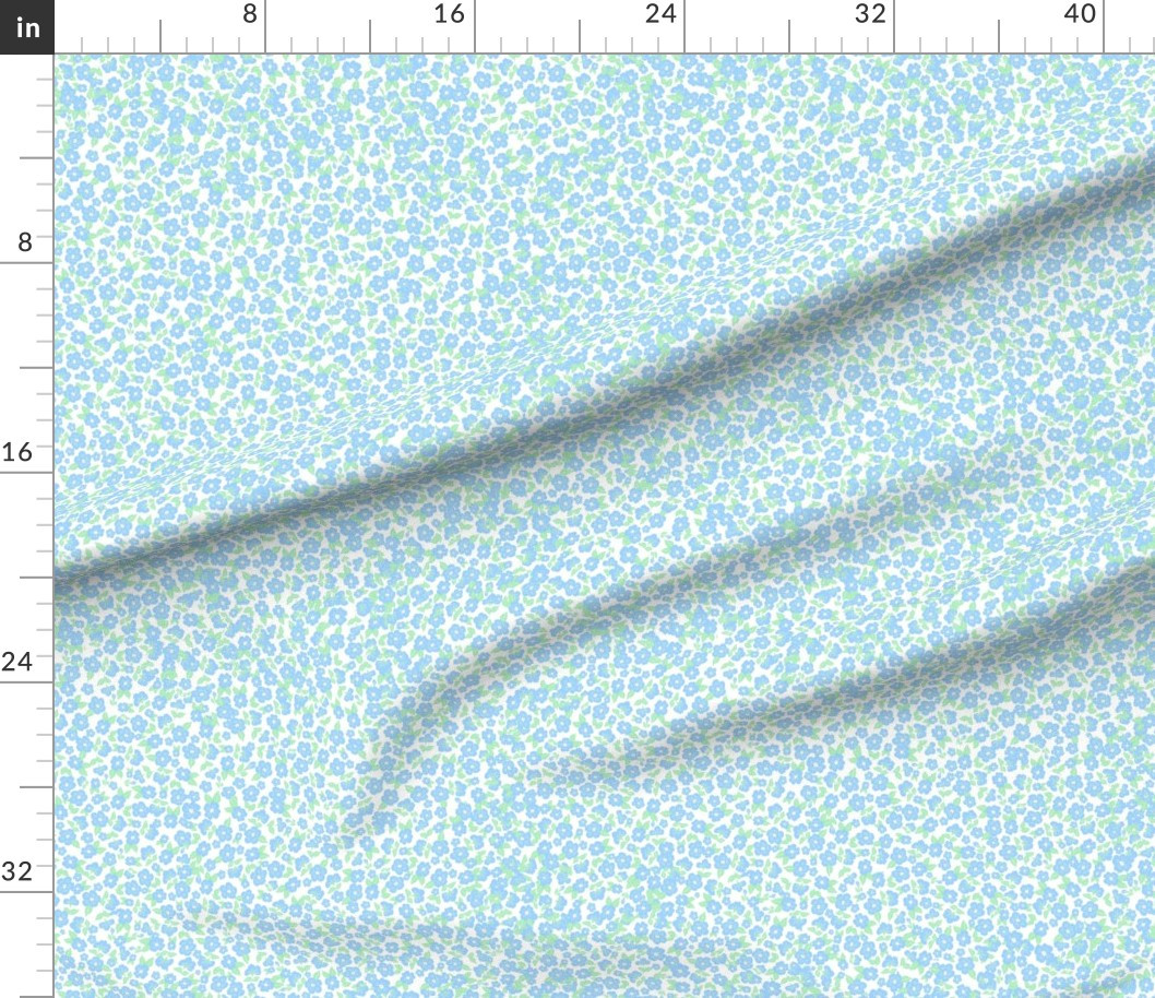 Tiny Blue Farm Flower Large Fabric | Spoonflower | Spoonflower