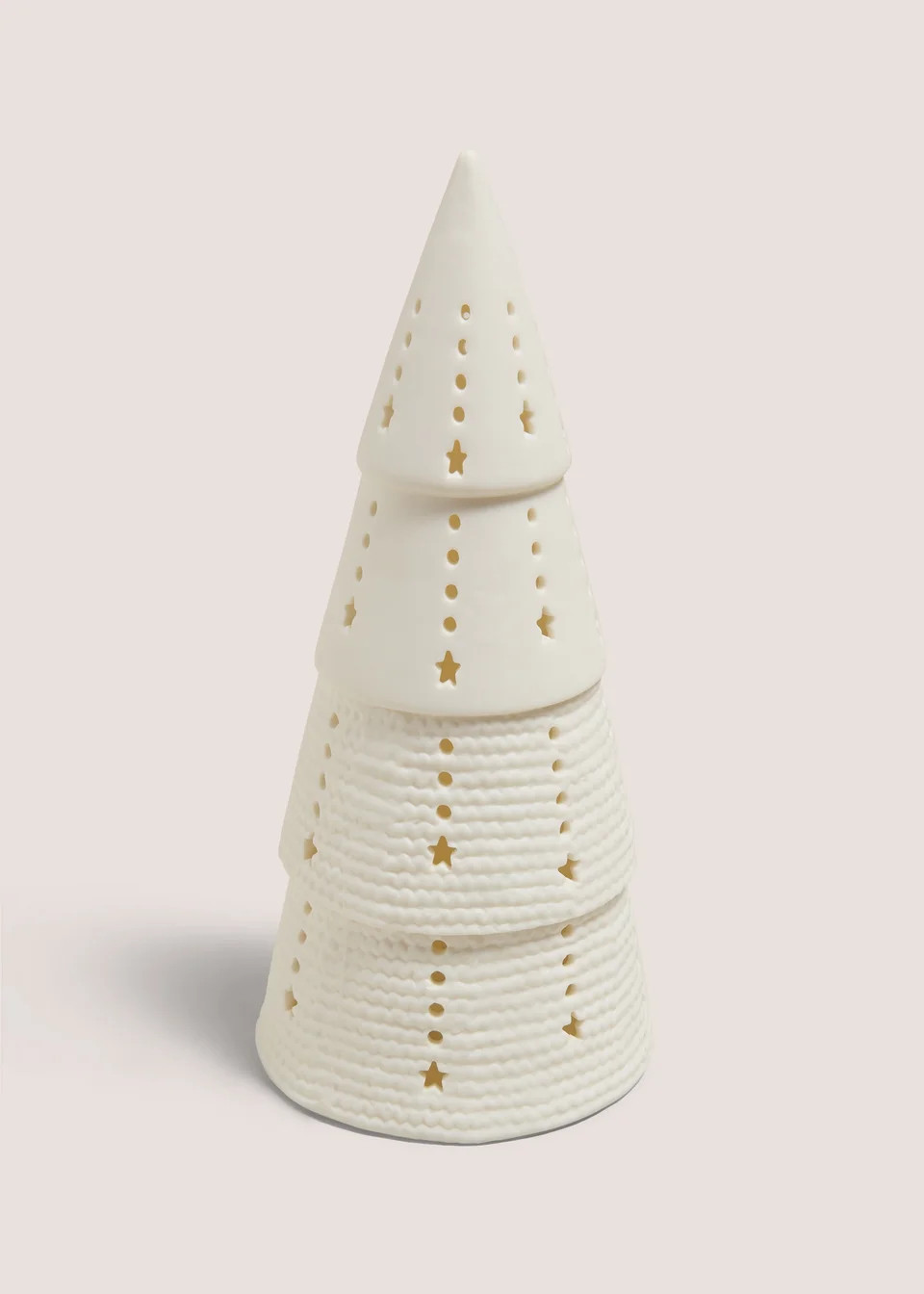 White Christmas Tree Ceramic LED Light (9.5cm x 9.5cm x 21cm) | Matalan (UK)