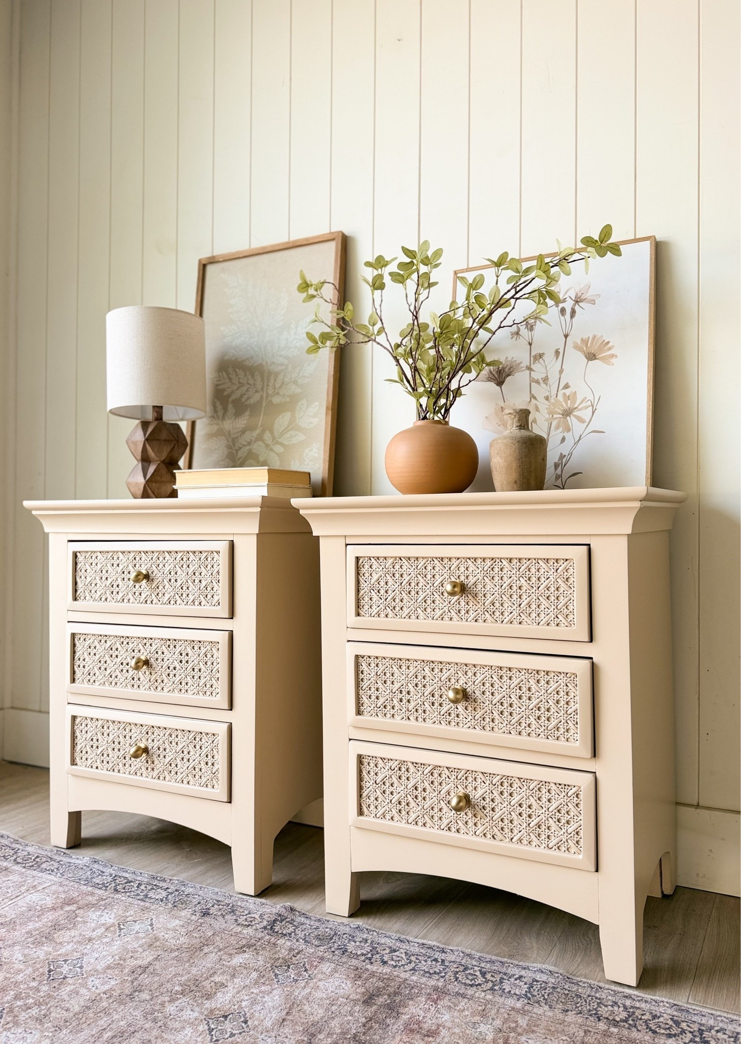 Dated nightstands get a designer inspired look
