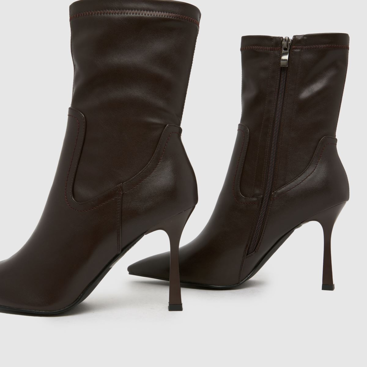 Womens Dark Brown SIMMI Dana Pointed Heeled Boots | schuh | Schuh