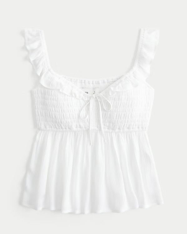 Women's Easy Smocked Off-the-Shoulder Blouse | Women's Tops | HollisterCo.com | Hollister (US)