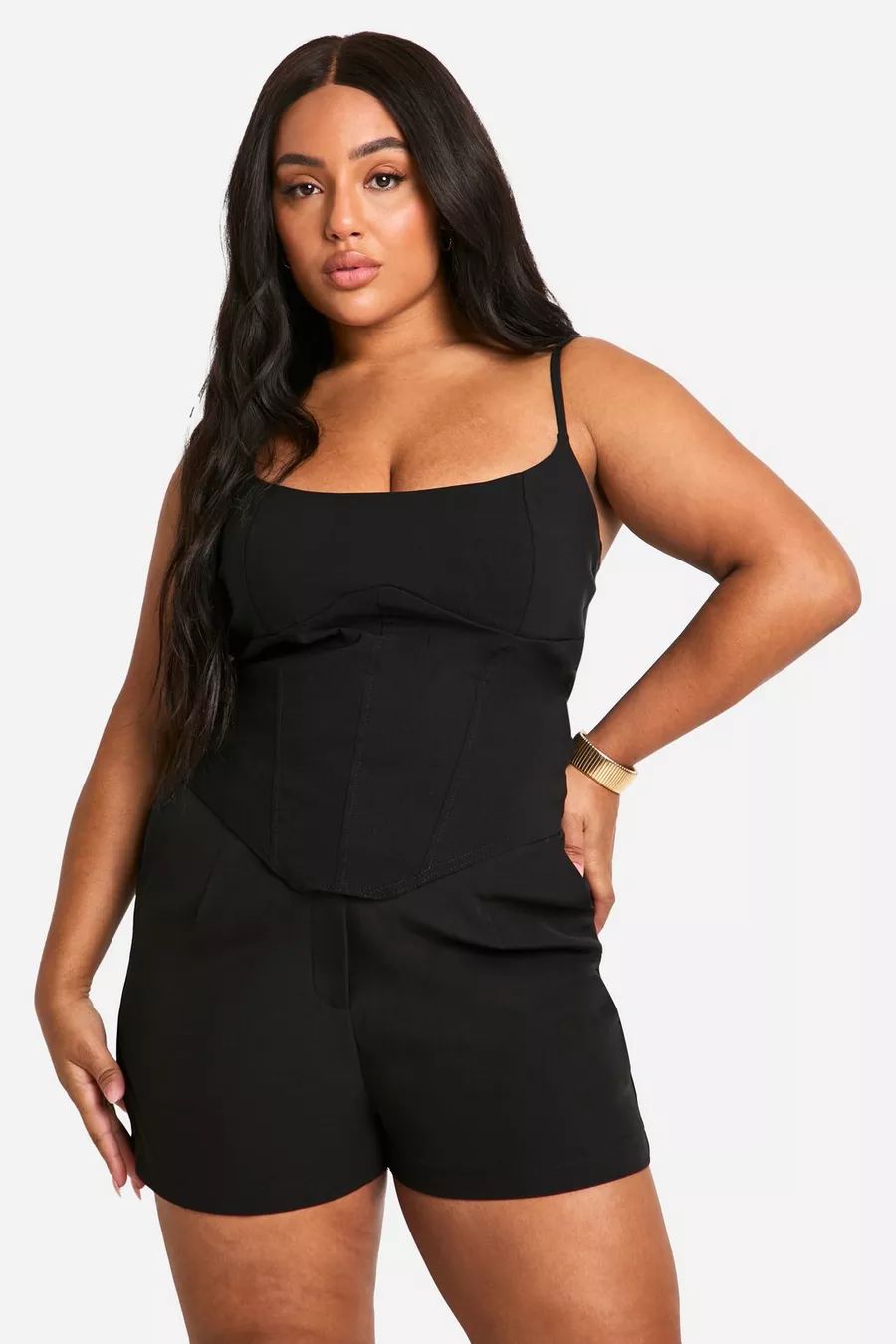 Plus Strappy Scoop Corset Top | Boohoo.com (DK)