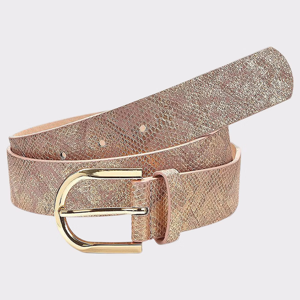 Women's Metallic Faux Leather Belt - LASCANA | Target