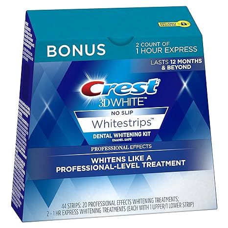 Crest 3D White Professional Effects Whitestrips 20 Treatments + Crest 3D White 1 Hour Express Whi... | Amazon (US)