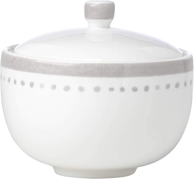 Kate Spade New York Charlotte Street Sugar Bowl, 0.90 LB, Taupe/Grey | Amazon (US)
