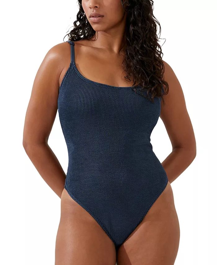 COTTON ON Women's Textured Scoop Neck One Piece Swimsuit - Macy's | Macy's