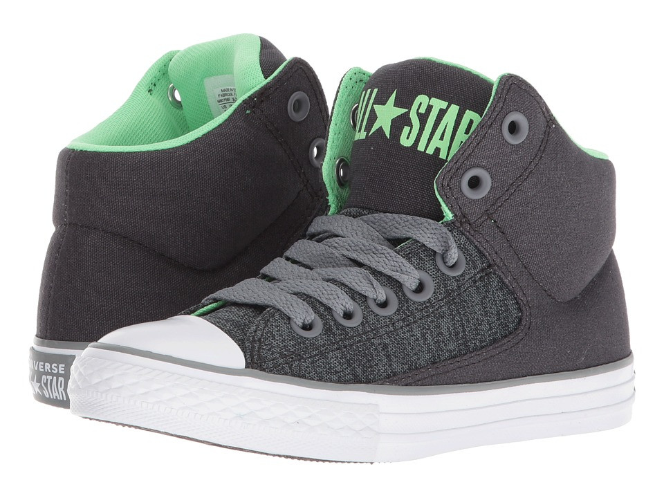 Converse Kids Chuck Taylor(r) All Star(r) High Street Heather Textile Fundamentals Hi (Little Kid/Big Kid) (Almost Black/Cool Grey/White) Boys Shoes | Zappos