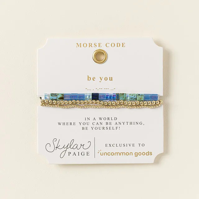 Be You Morse Code Bracelet Stack | UncommonGoods