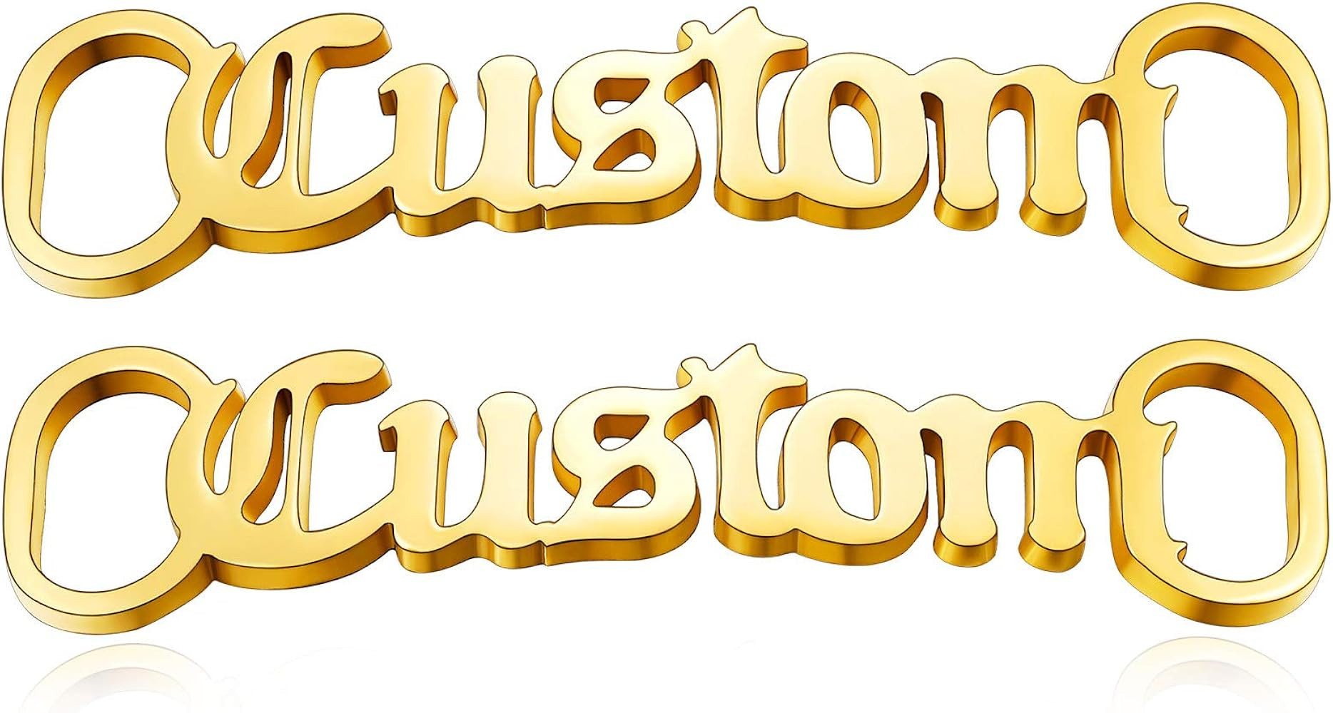 Custom4U Personalized Shoe Buckle 2Pcs Gold/Black/Stainless Steel Decorations Shoelace Charm Name... | Amazon (US)