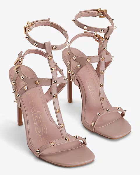 Studded Strappy Heeled Sandals | Express