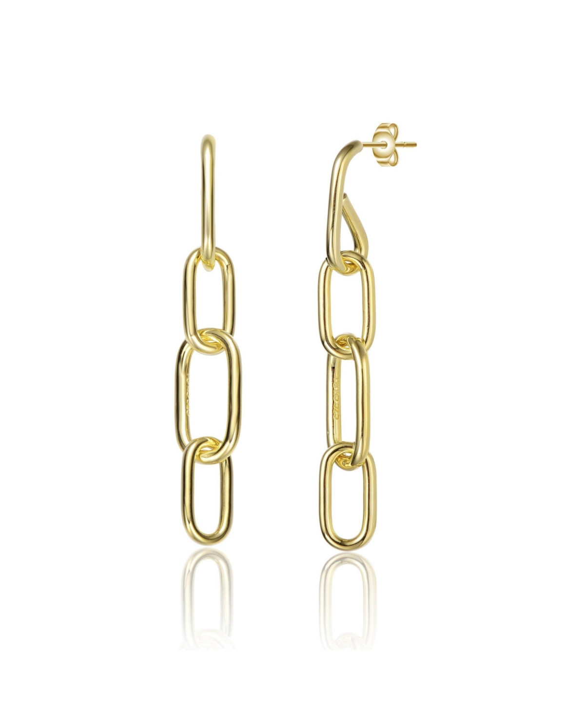 14K Gold Plated Chain Drop Earrings - Gold | Macy's
