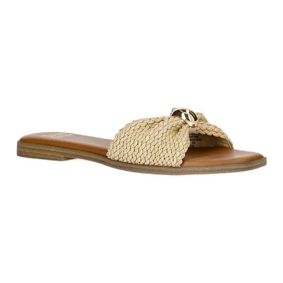 Madden NYC Women's Raffia Knot Slide Sandals | Walmart (US)