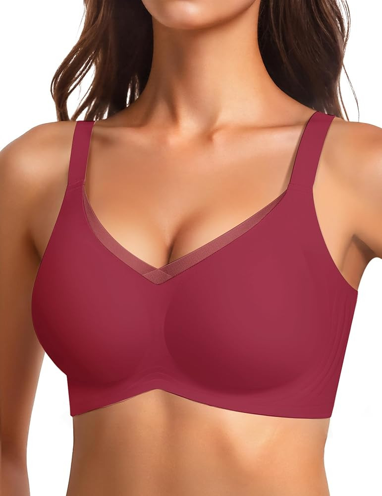 Vertvie Wireless Bras for Women No Underwire Supportive Mesh Crossover Bra Seamless Push Up Full ... | Amazon (US)