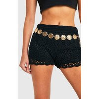 boohoo Women's Hammered Metal Disc Belt in Gold | boohoo (US & Canada)