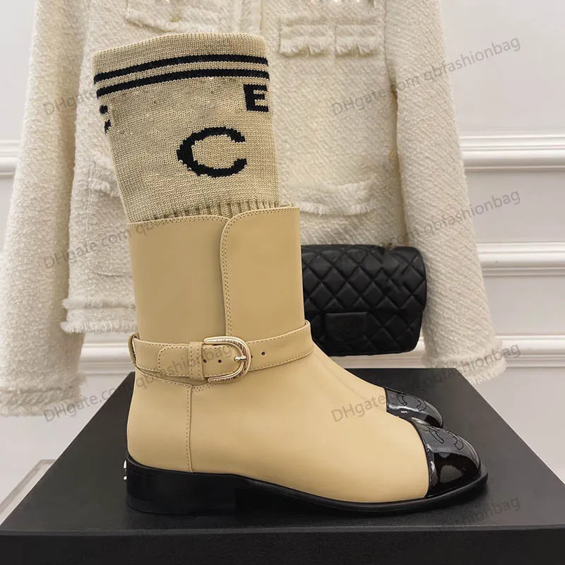 Womens Ankle Socks Boots Heels 2.5cm/6.5cm Three Ways To Wear Slip On With Metal Sheepskin Design... | DHGate