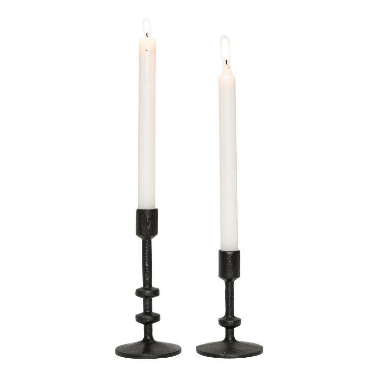 Transpac Metal 7.13 in. Brown Harvest Candle Holder Set of 2 | Target