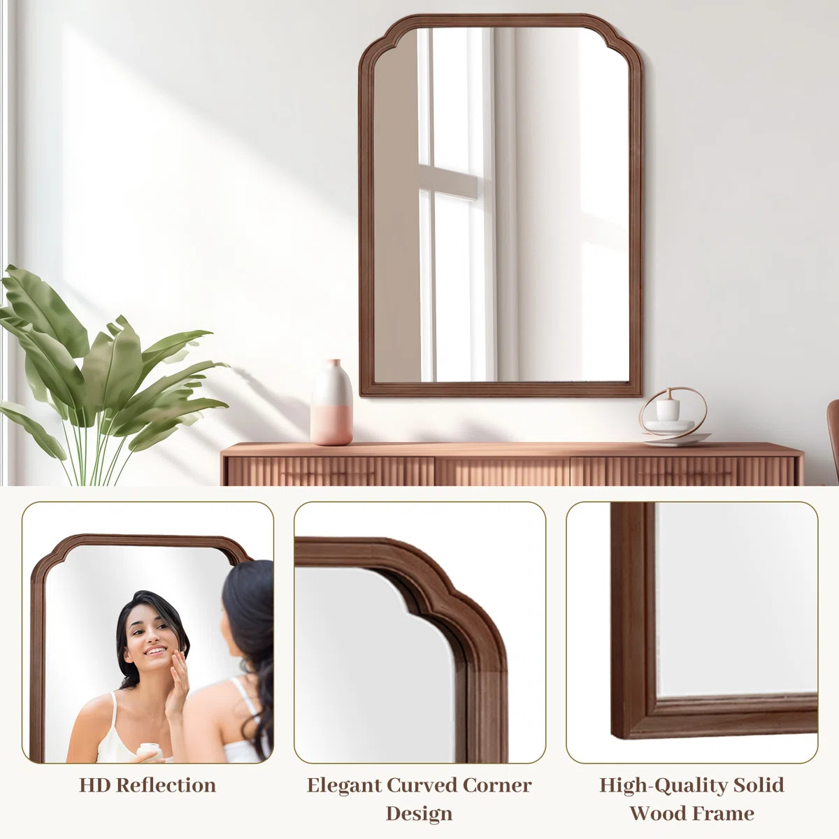 Solid Wood Wall Mirror for Bathroom or Bedroom | Wayfair North America