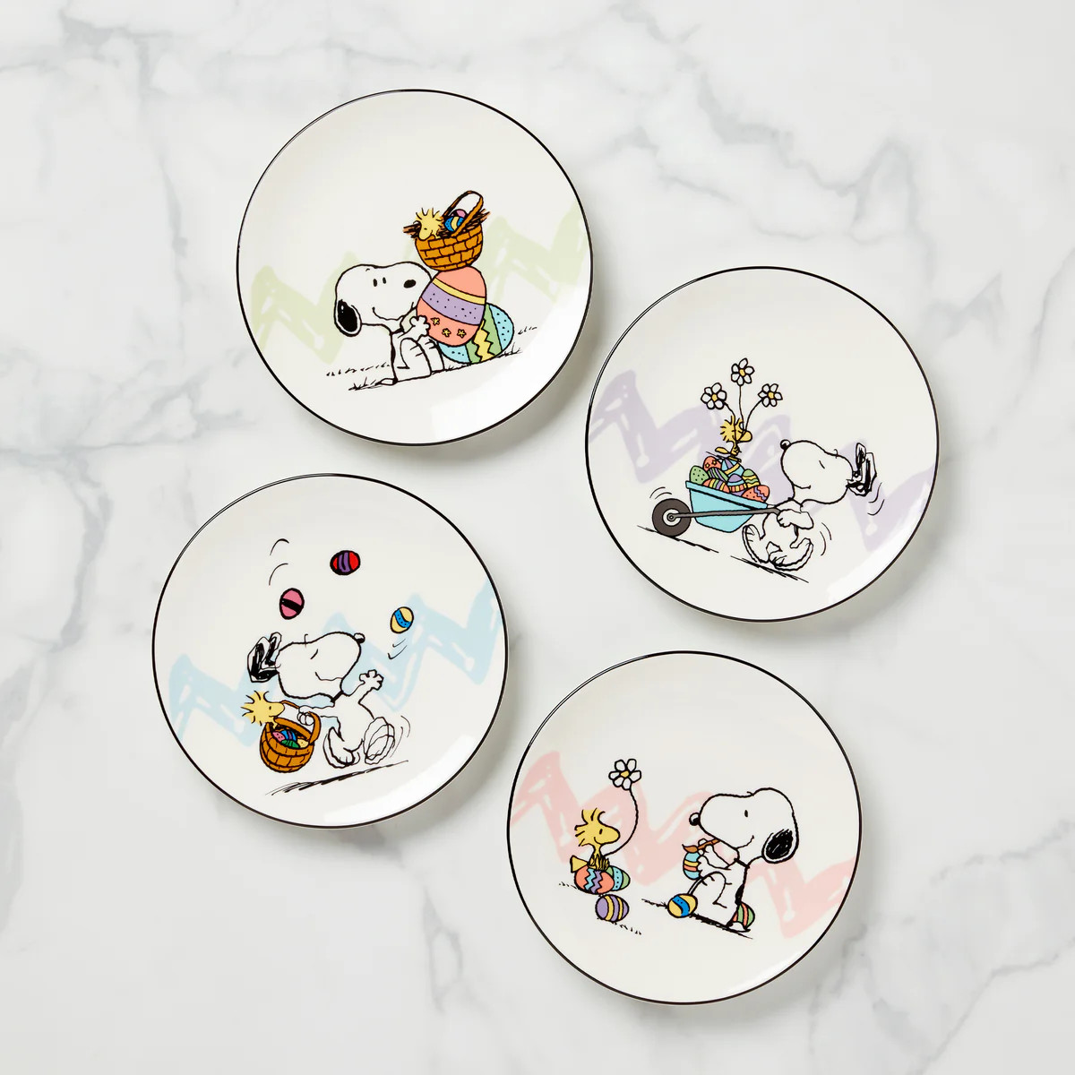 Peanuts Easter Snoopy 4-Piece Accent Plates Set | Lenox