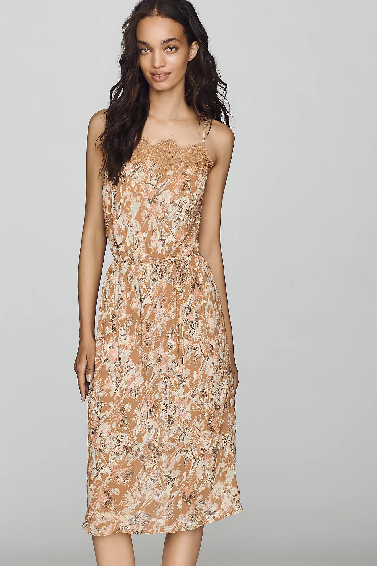 AFRM Tabitha Lace-Trim Midi Dress | Anthropologie (US)