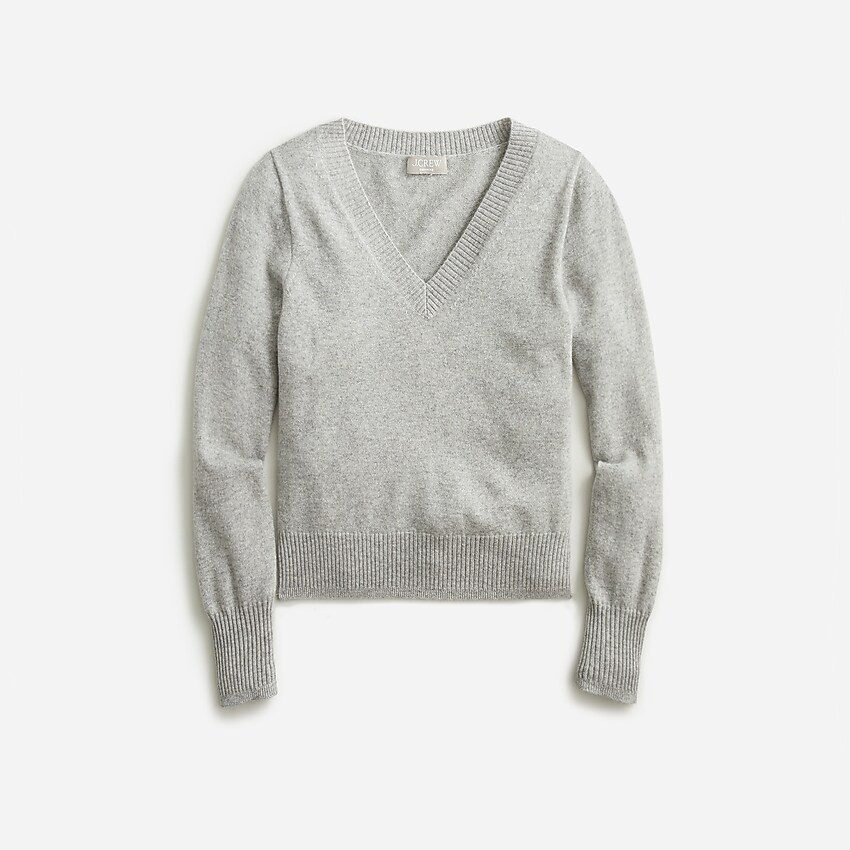 Cashmere cropped V-neck sweater | J. Crew US