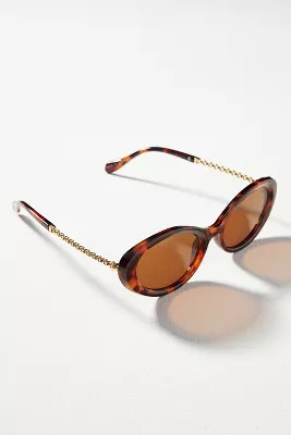 I-SEA Oval Chain Sunglasses | Anthropologie (US)