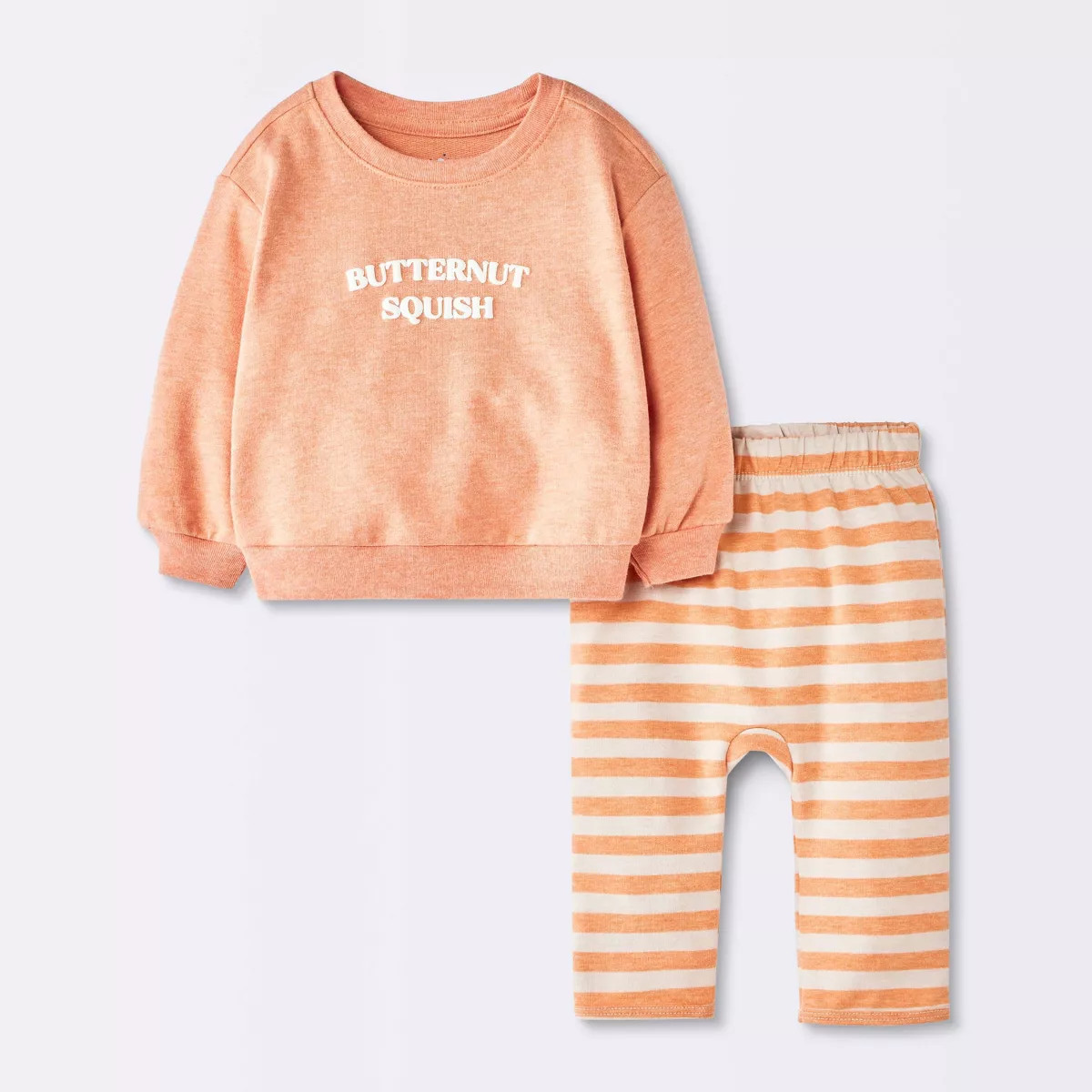 Baby Butternut Squish Sweatshirt and Jogger Pants Set - Cloud Island™ Melon Orange 3-6M | Target