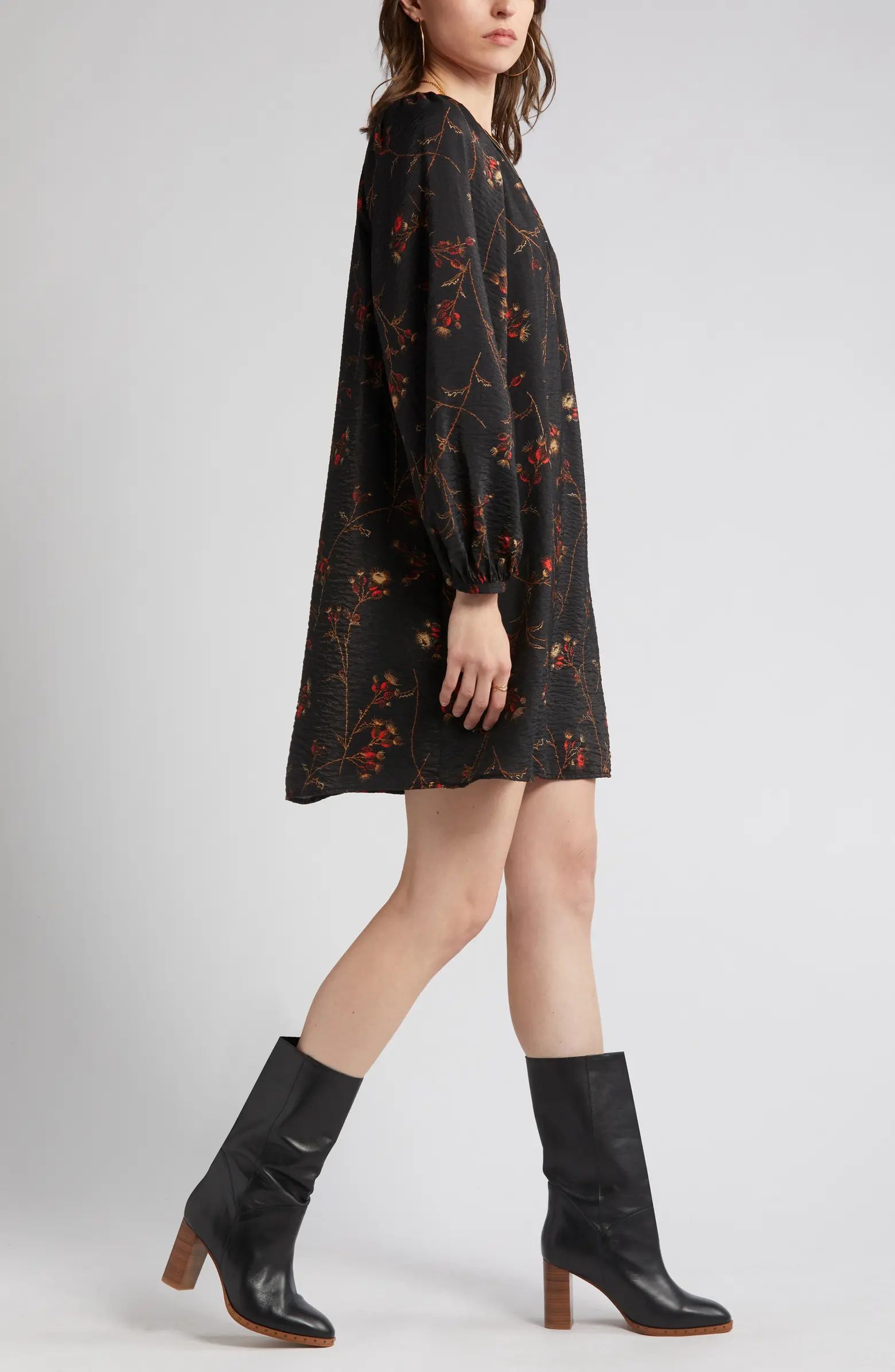 Floral Long Sleeve Shift Dress | Nordstrom