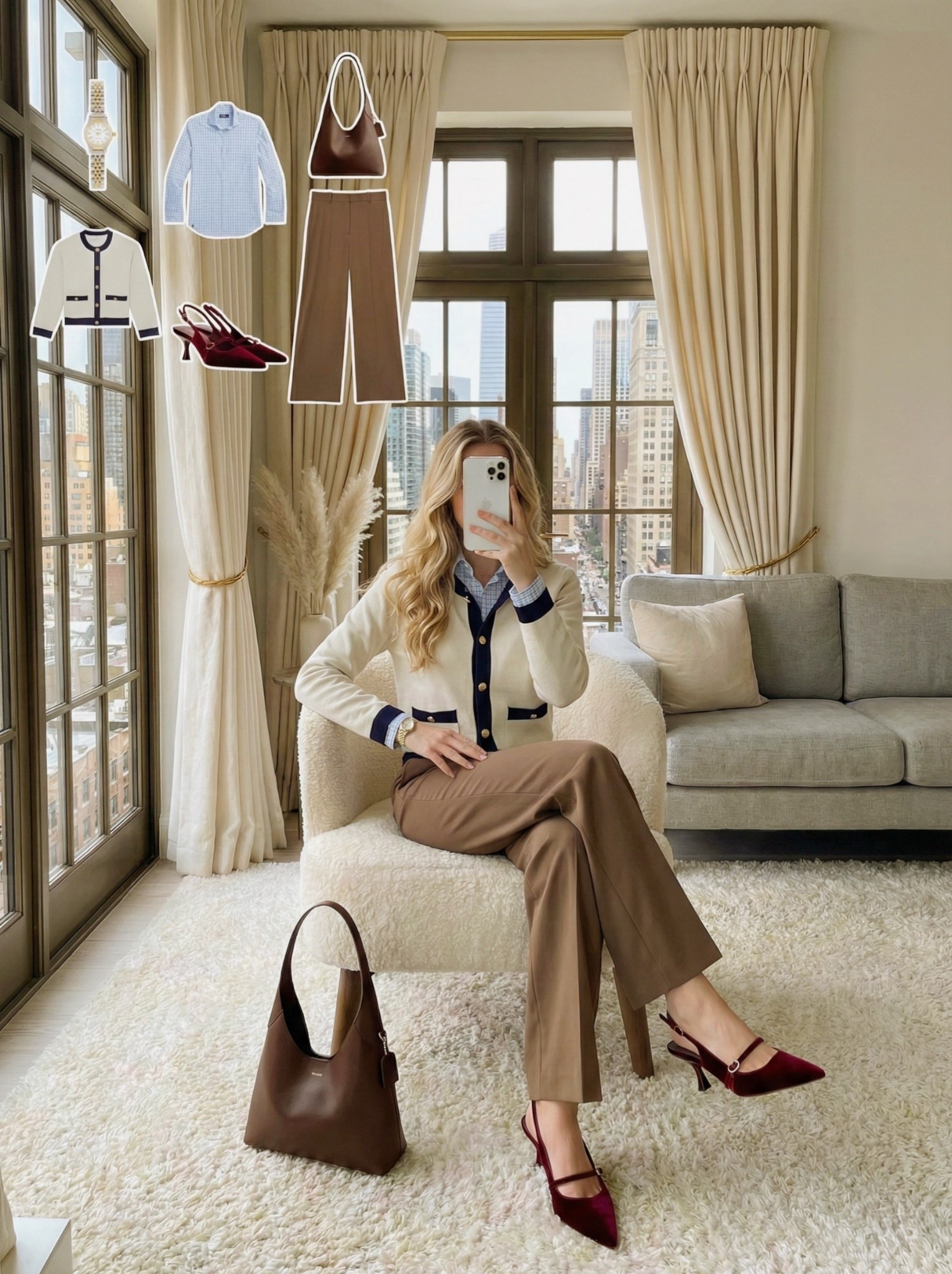✨ Polished Classics with a Twist ✨

A refined look that blends timeless neutrals with rich burgundy accents. The contrast trim cardigan layered over a crisp button down keeps the outfit classic and elevated, paired with tailored trousers for a clean, sophisticated silhouette.

Finished with statement heels and a structured brown bag for an effortlessly chic look that works for meetings, dinners, or city plans.

🤍 Style Notes:
• Contrast trim cardigan for a classic feel
• Button down layer for added polish
• Tailored trousers for a refined fit
• Burgundy heels to add depth and interest
• Structured bag to complete the look

Everything linked and ready to shop ✨

#LTKFindsUnder100 #LTKootd #LTKgrwm