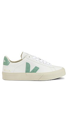 Veja Campo Sneaker in Extra-White & Matcha from Revolve.com | Revolve Clothing (Global)