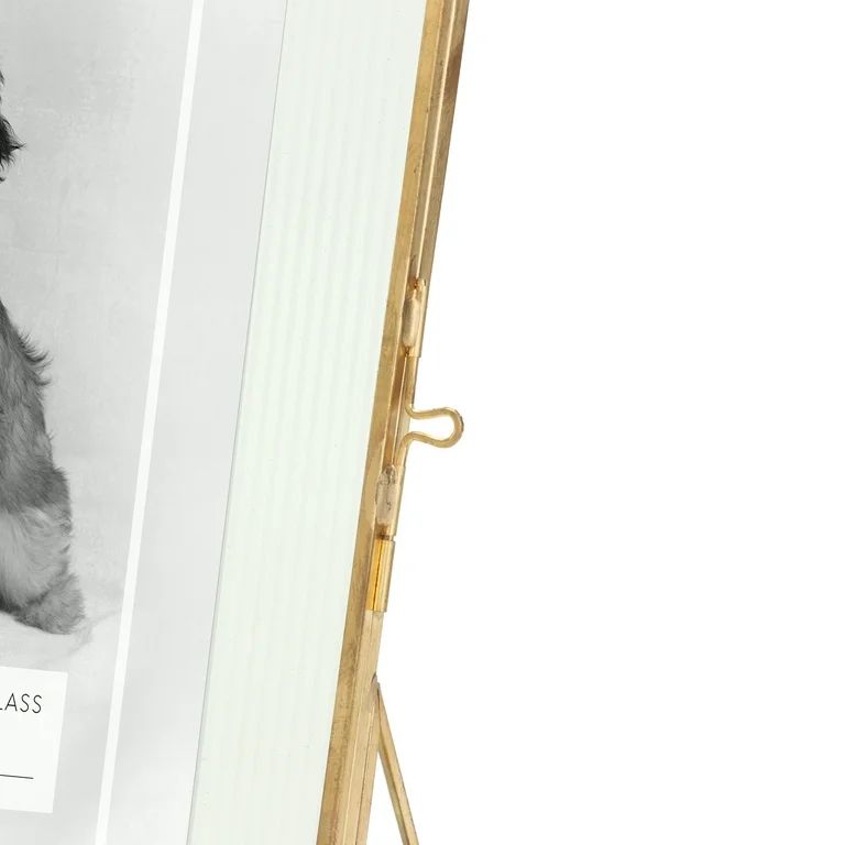 Brass Trimmed Fluted Glass Tabletop Picture Frame Fits up to a 5"x7" Photo - Walmart.com | Walmart (US)