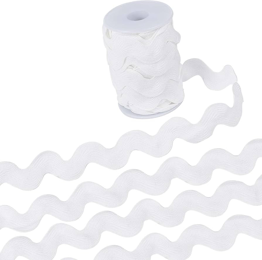 GORGECRAFT 0.78 inch-1.33 inch/20-34mm Wide Rick Rack Trim 9 Yards White Wave Bending Fringe Trim... | Amazon (US)