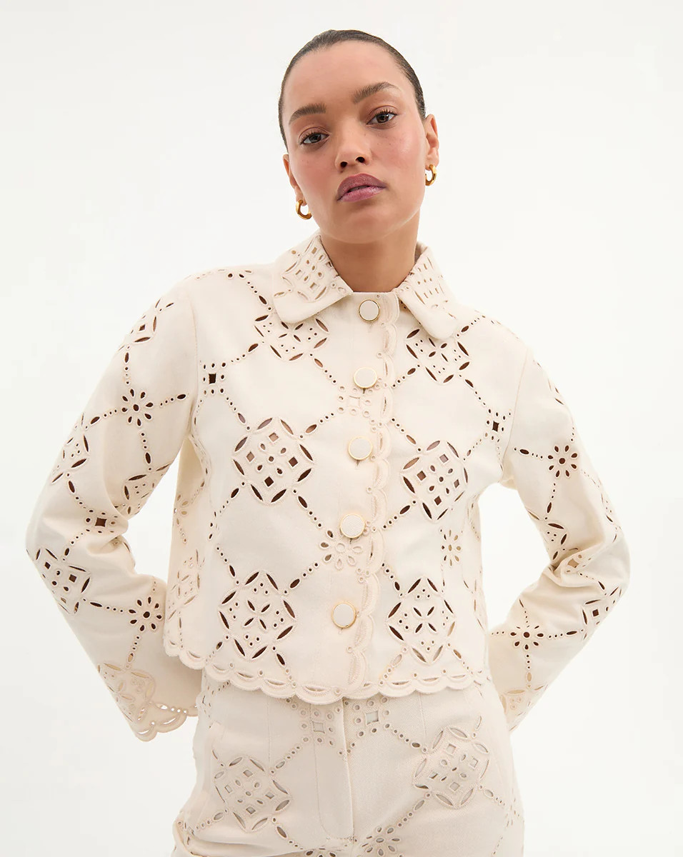 Adelaide Eyelet Jacket | Veronica Beard