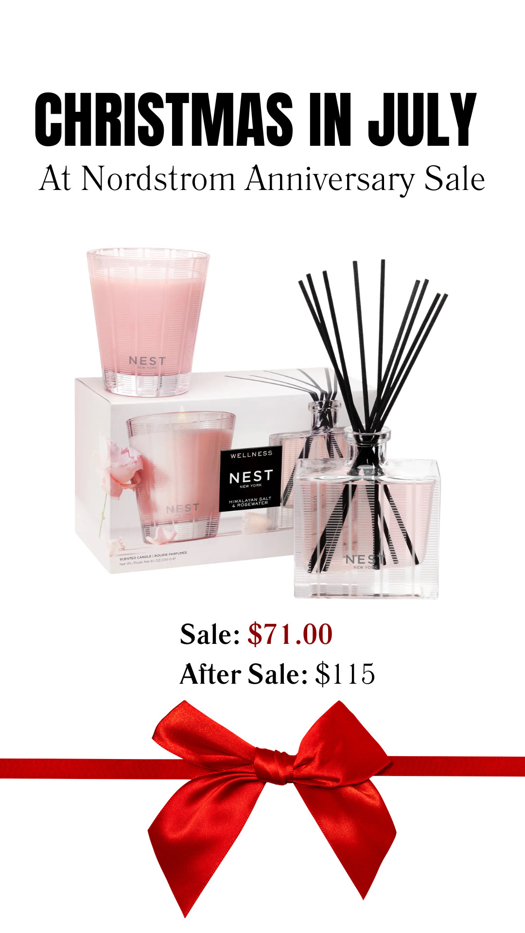 The NEST Himalayan Salt & Rosewater Candle + Reed Diffuser Set is one of my favorite gifts to grab during the Nordstrom Anniversary Sale. It's a beautiful home fragrance set you'll enjoy now or tuck away for holiday gifting—and at this price, it's hard to pass up.

👩‍💻 LTK PRO TIPS
❤️ Heart = Support my posts ;-)
🔖 Save = Get sale & restock alerts for the things you love!
📋 Lists = Keep favorites organized (List ideas: Christmas, Birthdays, and Vacations!)
📲 Share = Send lists and products to a friend (or your daughters like me).
💬 Comment = Ask me anything, and I'll answer. ;-) 

 #LTKootd #LTKSeasonal #LTKSaleAlert
