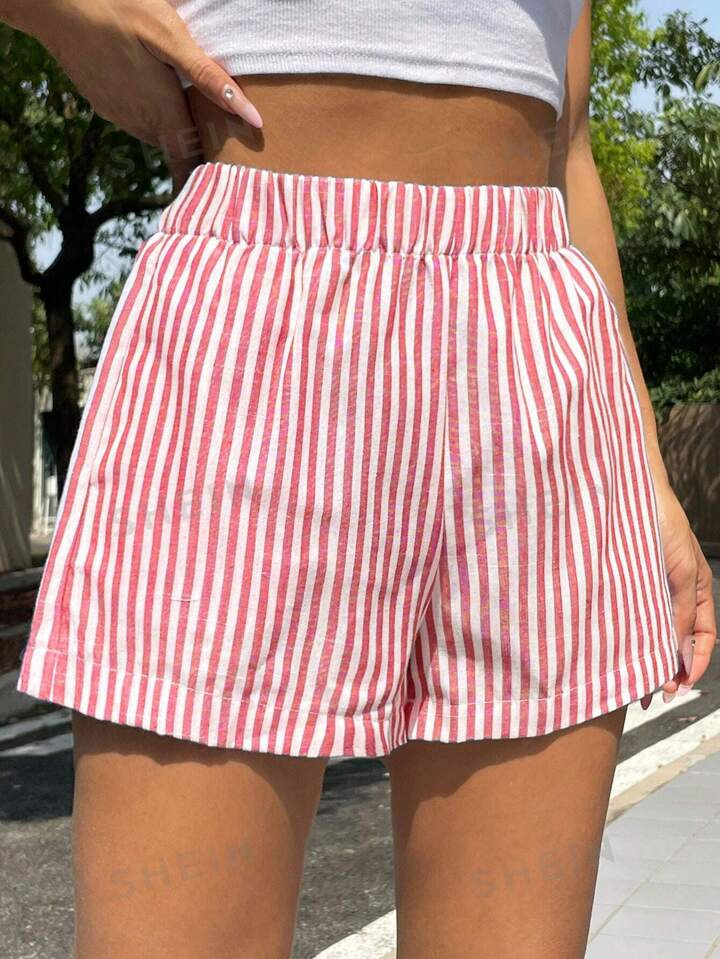 SHEIN EZwear Stripe Wide Leg Shorts | SHEIN