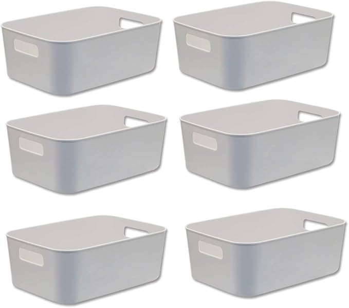 Besli Pack of 6 Small Storage Bin,Durable Storage Basket Cabinet Organizer | Amazon (US)