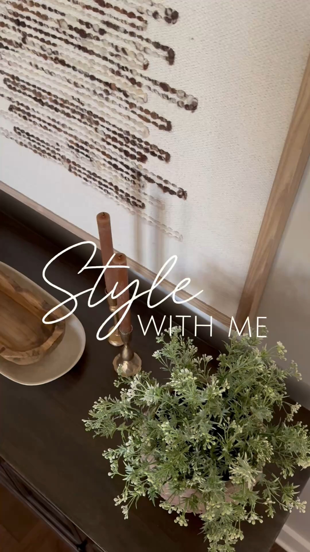 Here’s my go-to formula for styling a sideboard that feels warm, balanced, and layered:
- Start with art or a mirror that’s about 2/3 the width of the sideboard and hang it roughly 6” above
- Layer trays or books to ground smaller items and create that collected feel
- Mix in candlesticks or vertical decor to vary height and guide the eye
- Use a lamp on one end and a larger vessel on the other to create balance
- Add greenery for softness and a touch of life

This combo of scale, balance, texture, and height works every time.

#LTKHome #LTKWatchNow #LTKFindsUnder100