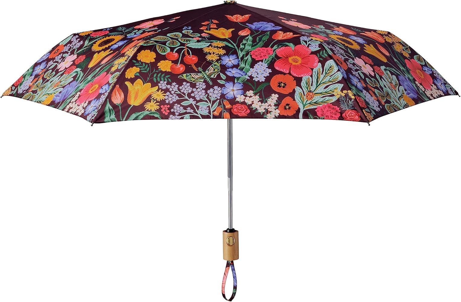 RIFLE PAPER CO. Umbrella, Matching Storage Sleeve, Portable, Auto Open and Close, Wooden Handle, ... | Amazon (US)