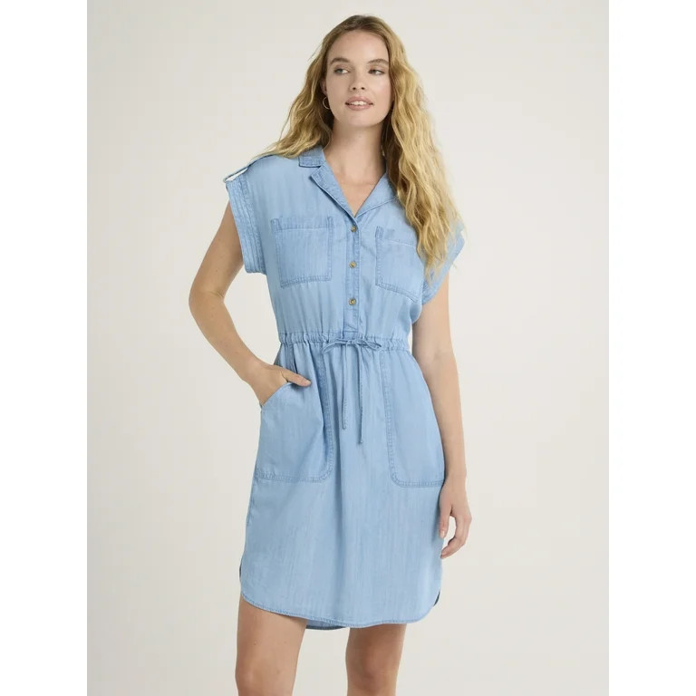 Time and Tru Women's Utility Shirt Dress, Sizes XS-XXXL | Walmart (US)