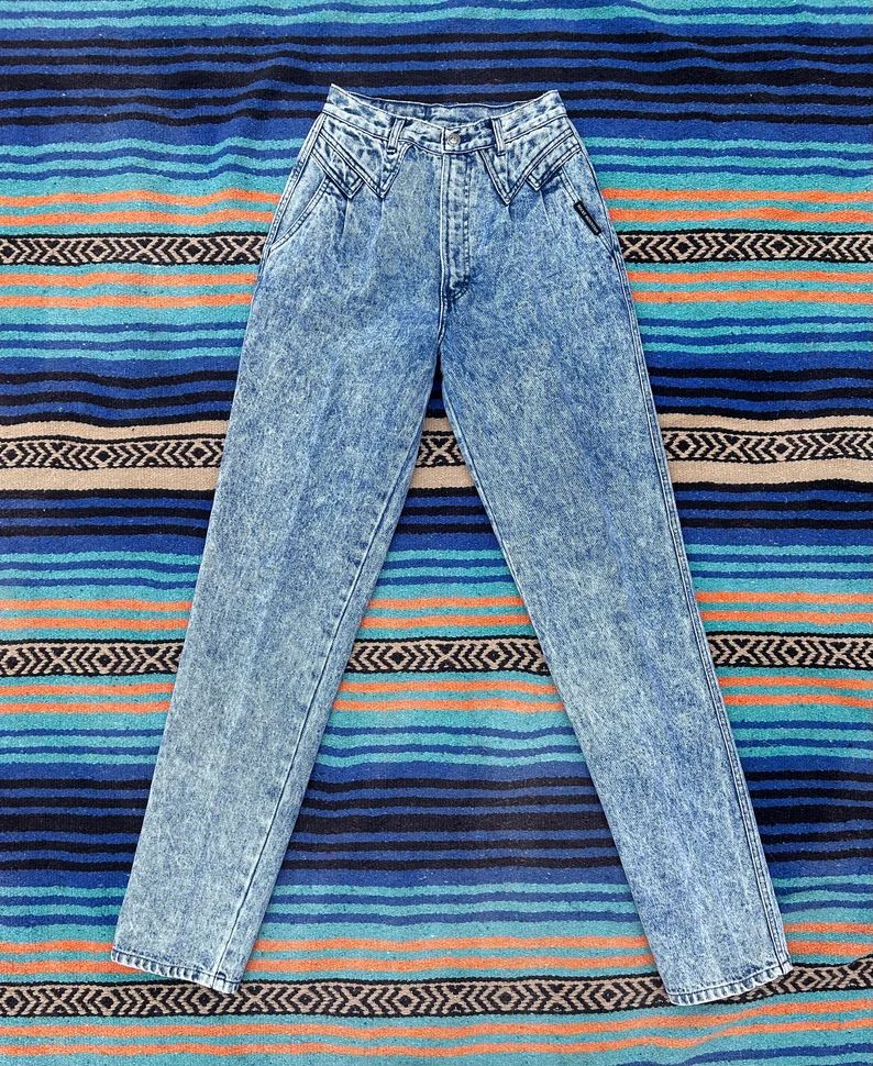 Vintage 1990s Acid Washed Rockies Bareback Jeans, 26 Waist, 12.5 Rise, High Waisted Western Jeans... | Etsy (US)