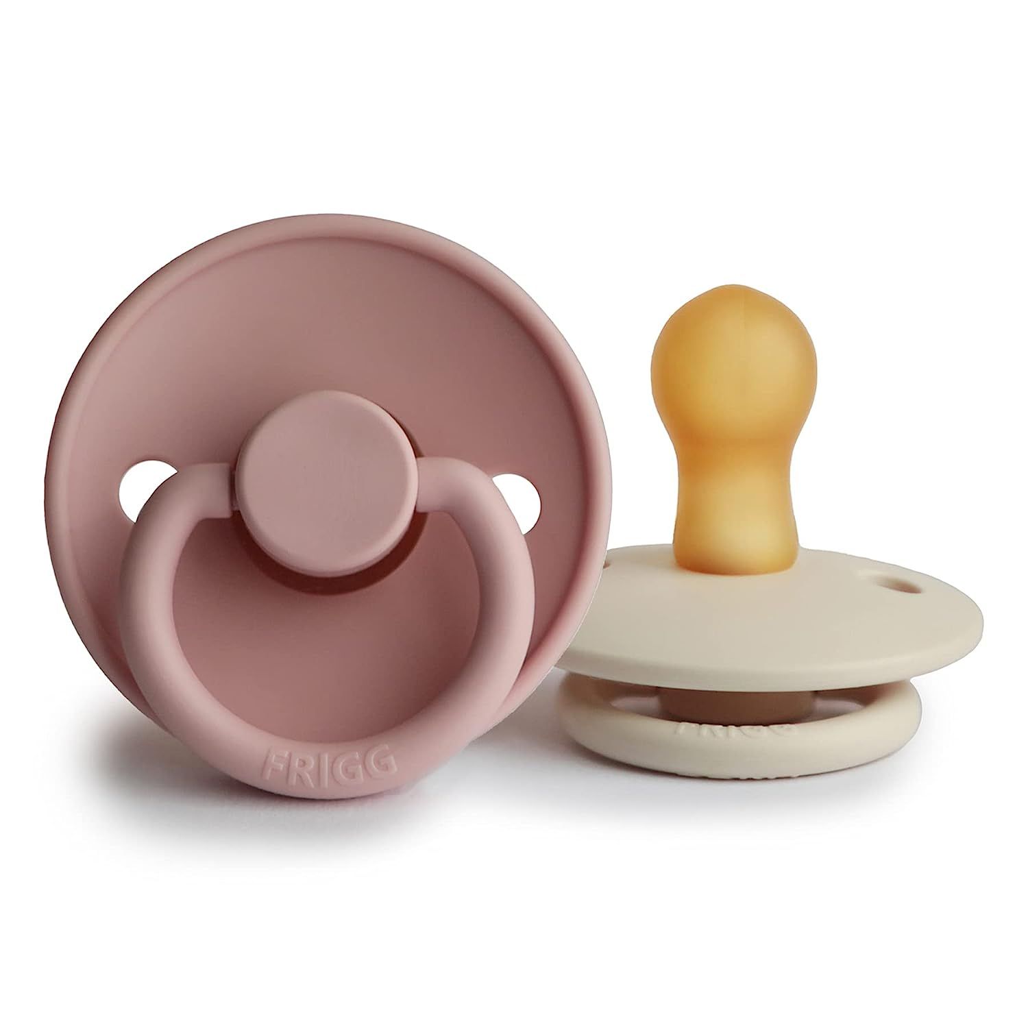 FRIGG Natural Rubber Baby Pacifier | Made in Denmark | BPA-Free (Blush/Cream, 0-6 Months) | Amazon (US)
