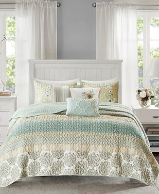 Willa Cotton Sateen 6-Pc. Quilt Set, Full/Queen | Macy's