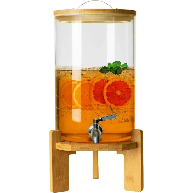 L'ÉPICÉA 1.3/2 Gallon Glass Drink Dispenser with Stand, 5/8 L Beverage Dispenser for Party, Sta... | Walmart (US)