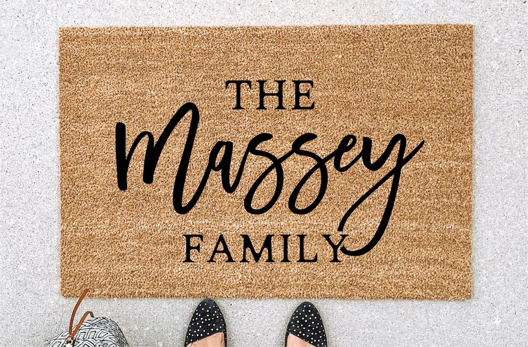 Last Name doormat, custom welcome mat, housewarming gift, new home, custom door mat, closing gift... | Etsy (US)