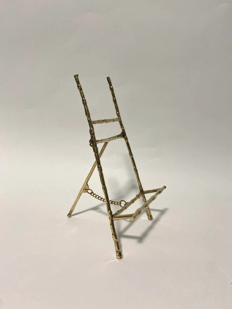 Brass Faux Bamboo Gold Gilt Easel for Tabletop Display of - Etsy | Etsy (US)