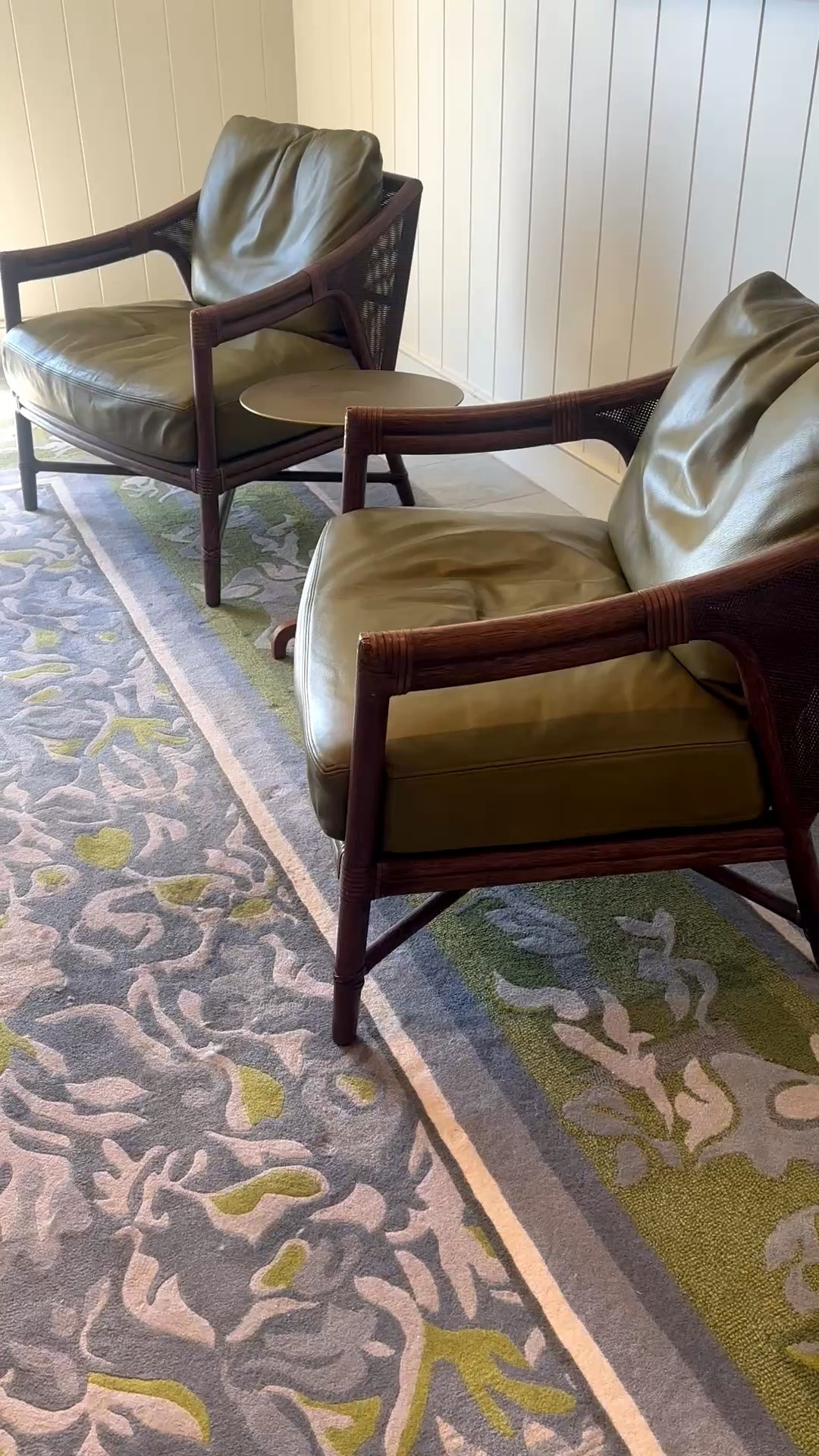 A quiet late-summer lounge moment with an ocean view.

These olive leather lounge chairs feel relaxed yet beautifully tailored, with sculptural wood frames and woven detailing that give them a refined, modern-classic presence. Paired with a petite round side table and a softly patterned rug, they create an intimate place to sit, enjoy the sunlight, and take in the view.

I linked similar leather lounge chairs, accent tables, area rugs, and coastal-inspired pieces to recreate the look.

#LoungeChair #LeatherChair #AccentChair #ModernClassic #OceanView #CoastalInteriors #CoastalChic #SittingArea #ReadingCorner #SideTable #AreaRug #InteriorInspiration #RelaxedElegance #LateSummer #LTKHome

#LTKdayinmylife #LTKHome #LTKSaleAlert