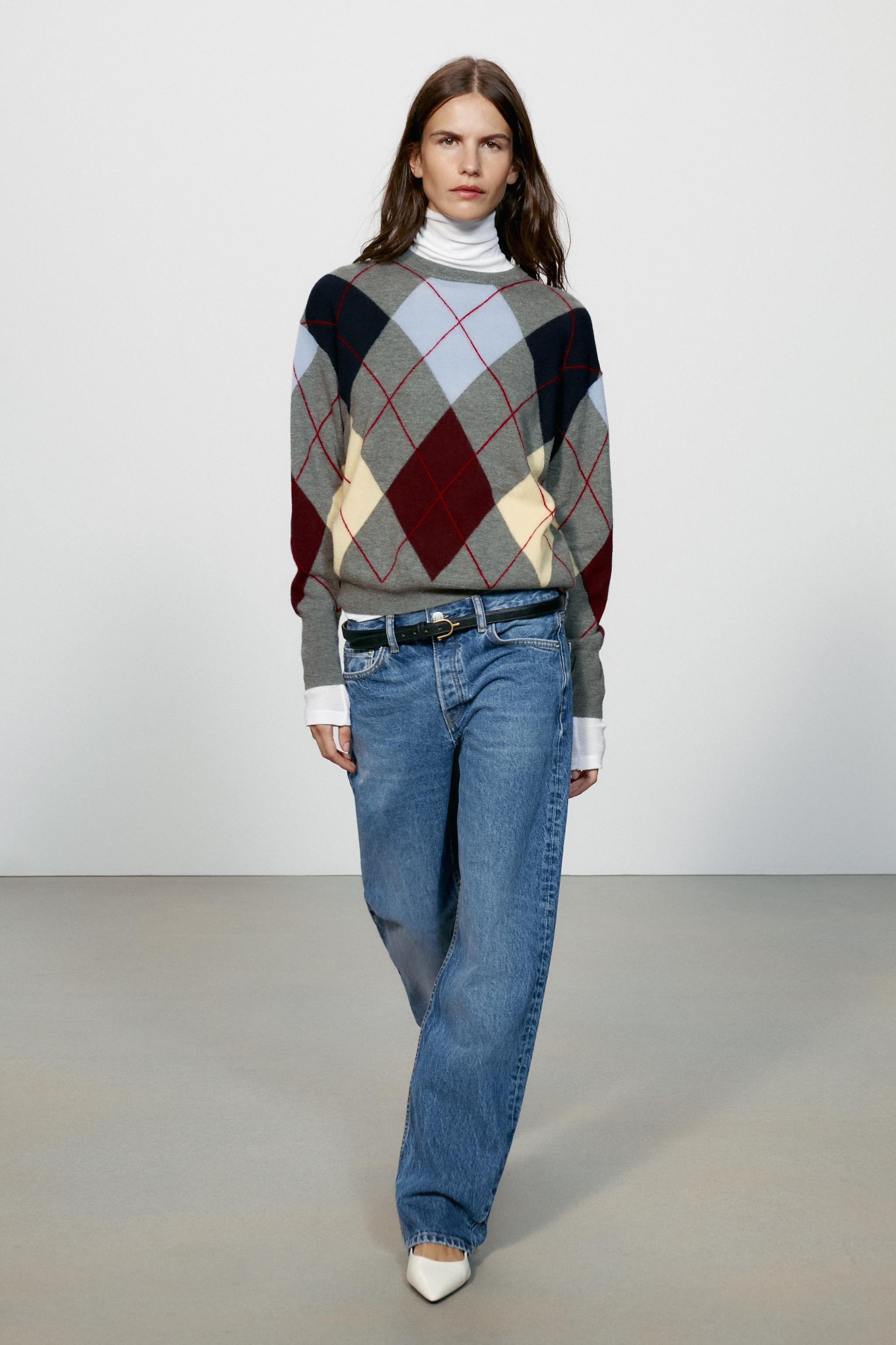 EXTRA-SOFT 100% WOOL ARGYLE JUMPER | Zara US