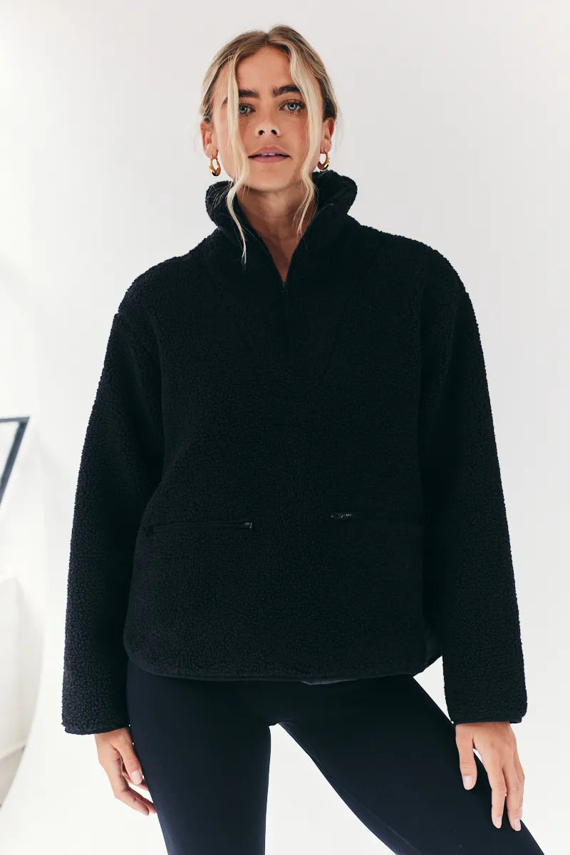 Borg Lined Half Zip Up Fleece | In The Style